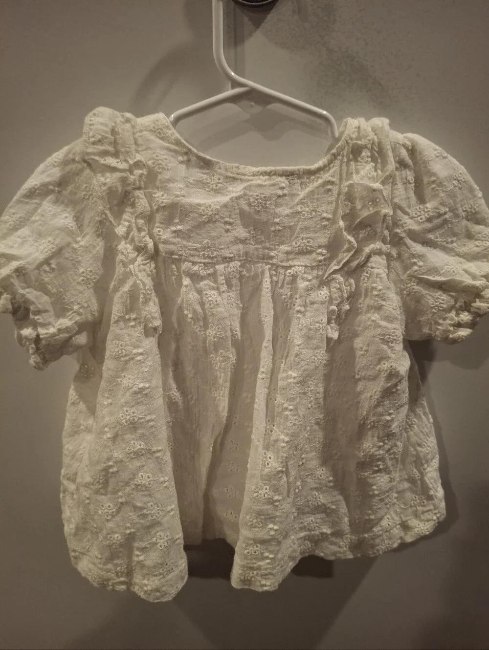 Rachel Zoe White Eyelet Button-Front Kids Top